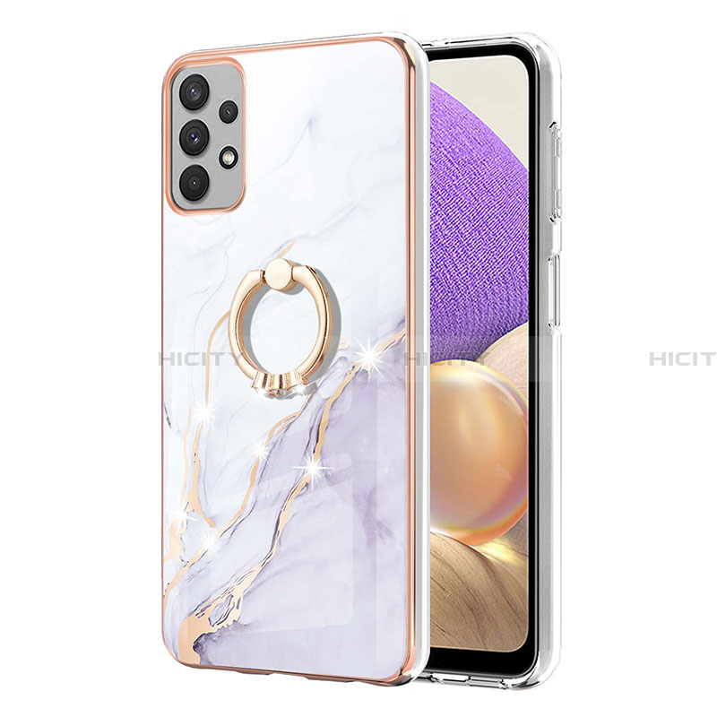 Handyhülle Silikon Hülle Gummi Schutzhülle Flexible Modisch Muster mit Fingerring Ständer Y05B für Samsung Galaxy A13 4G groß