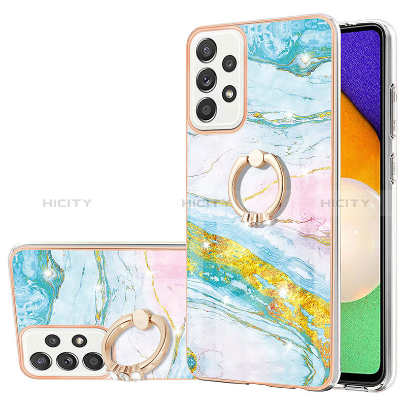 Handyhülle Silikon Hülle Gummi Schutzhülle Flexible Modisch Muster mit Fingerring Ständer Y05B für Samsung Galaxy A52s 5G Bunt