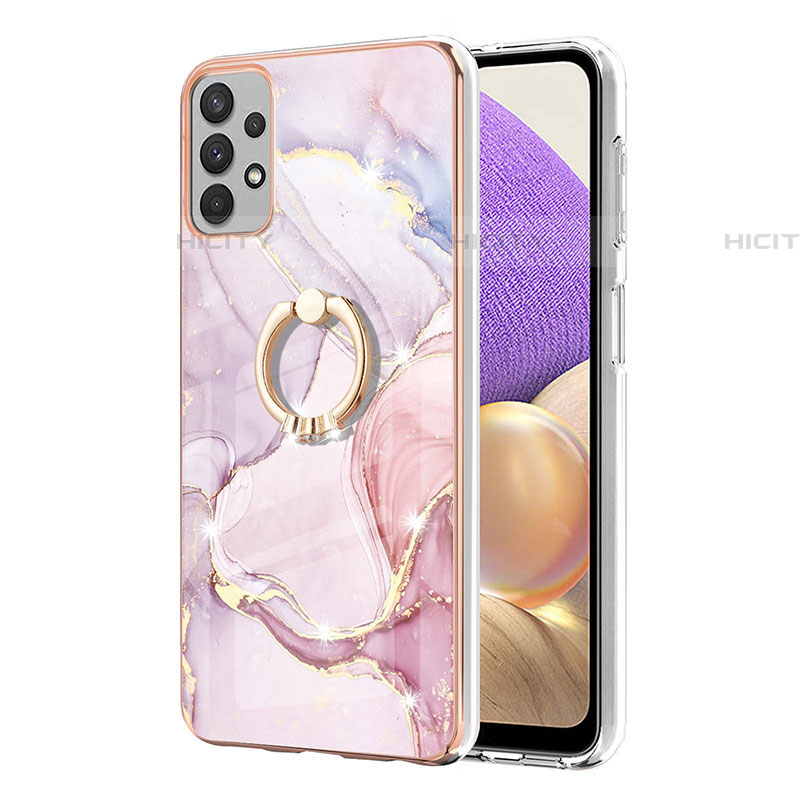 Handyhülle Silikon Hülle Gummi Schutzhülle Flexible Modisch Muster mit Fingerring Ständer Y05B für Samsung Galaxy A53 5G groß