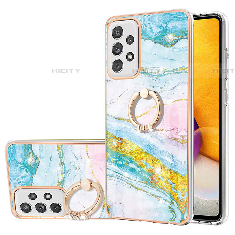 Handyhülle Silikon Hülle Gummi Schutzhülle Flexible Modisch Muster mit Fingerring Ständer Y05B für Samsung Galaxy A72 5G Bunt Plus