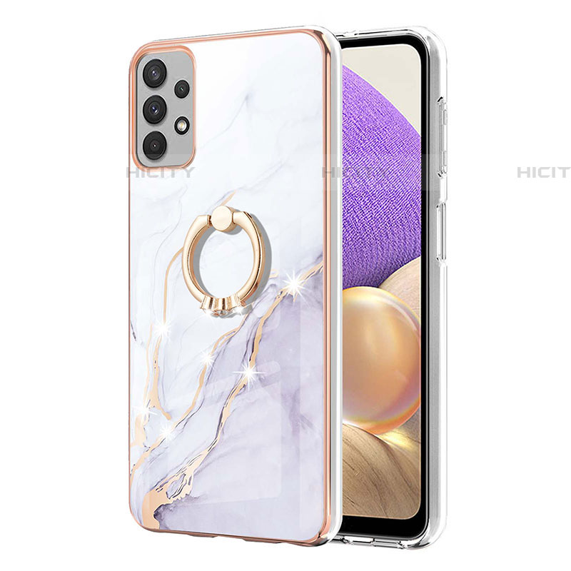 Handyhülle Silikon Hülle Gummi Schutzhülle Flexible Modisch Muster mit Fingerring Ständer Y05B für Samsung Galaxy A73 5G