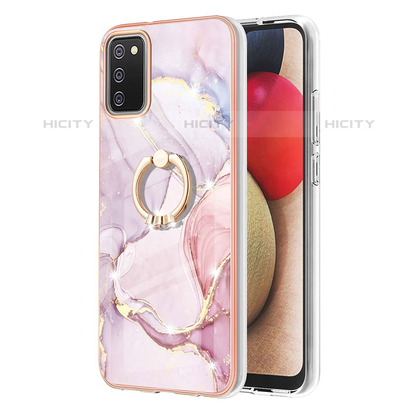 Handyhülle Silikon Hülle Gummi Schutzhülle Flexible Modisch Muster mit Fingerring Ständer Y05B für Samsung Galaxy M02s