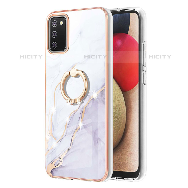 Handyhülle Silikon Hülle Gummi Schutzhülle Flexible Modisch Muster mit Fingerring Ständer Y05B für Samsung Galaxy M02s groß