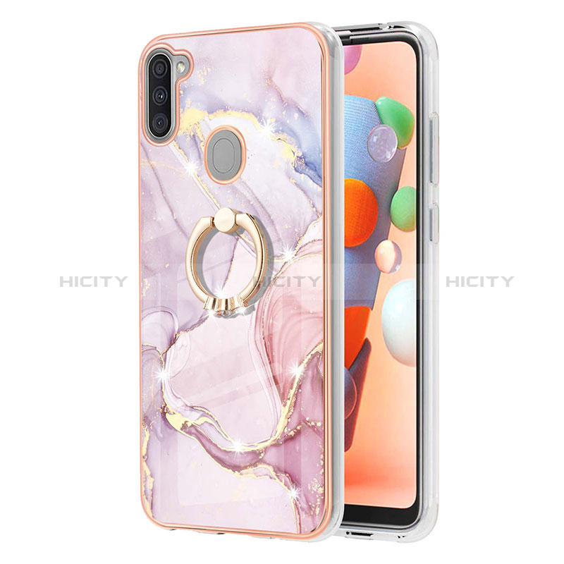 Handyhülle Silikon Hülle Gummi Schutzhülle Flexible Modisch Muster mit Fingerring Ständer Y05B für Samsung Galaxy M11