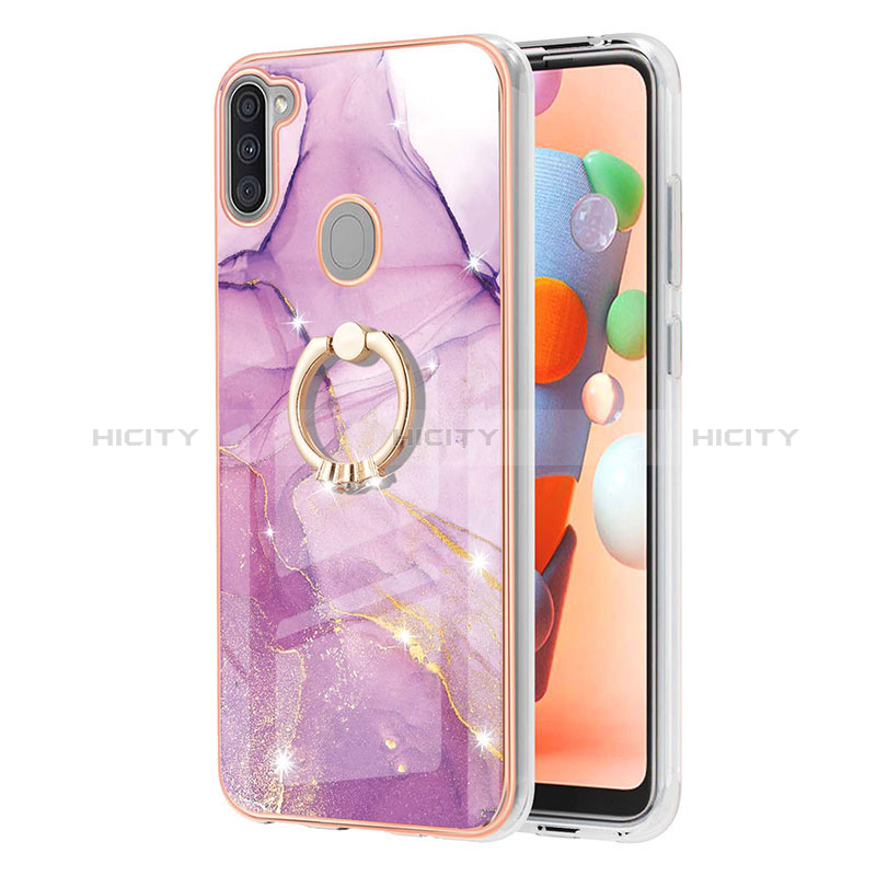 Handyhülle Silikon Hülle Gummi Schutzhülle Flexible Modisch Muster mit Fingerring Ständer Y05B für Samsung Galaxy M11