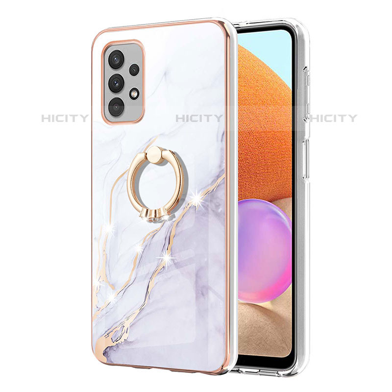 Handyhülle Silikon Hülle Gummi Schutzhülle Flexible Modisch Muster mit Fingerring Ständer Y05B für Samsung Galaxy M32 5G