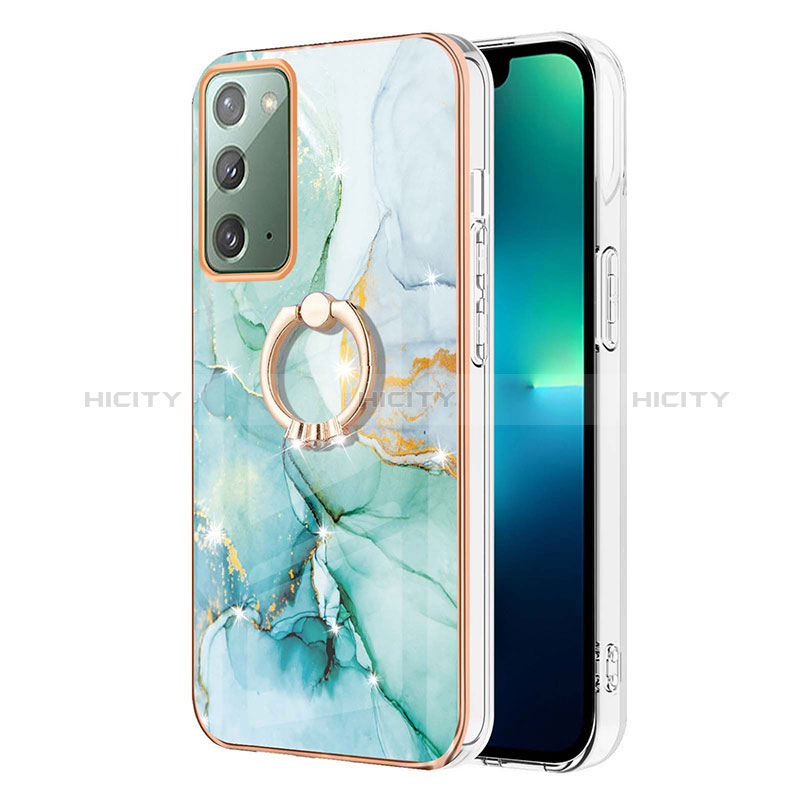 Handyhülle Silikon Hülle Gummi Schutzhülle Flexible Modisch Muster mit Fingerring Ständer Y05B für Samsung Galaxy Note 20 5G