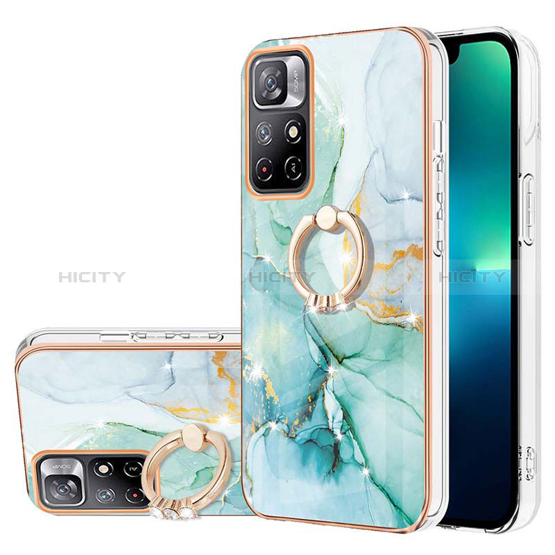 Handyhülle Silikon Hülle Gummi Schutzhülle Flexible Modisch Muster mit Fingerring Ständer Y05B für Xiaomi Poco M4 Pro 5G groß