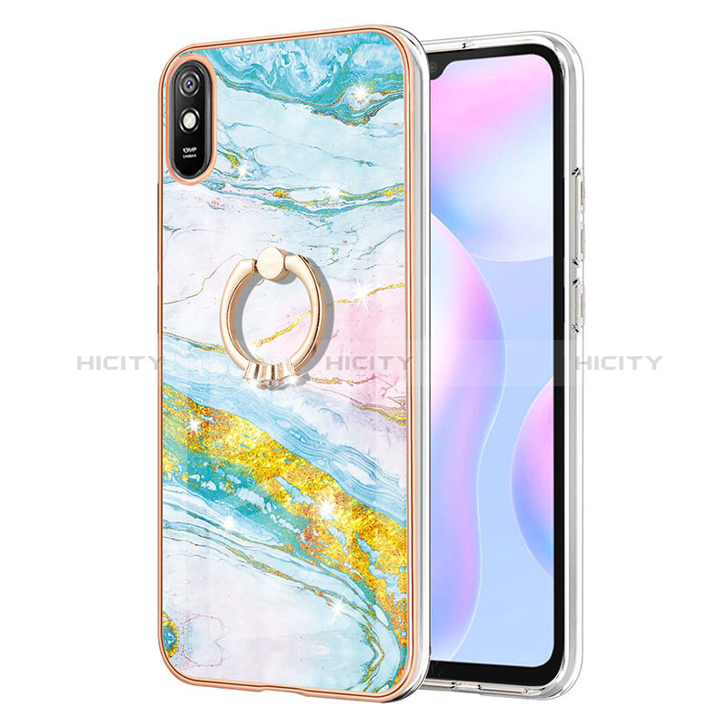 Handyhülle Silikon Hülle Gummi Schutzhülle Flexible Modisch Muster mit Fingerring Ständer Y05B für Xiaomi Redmi 9A groß