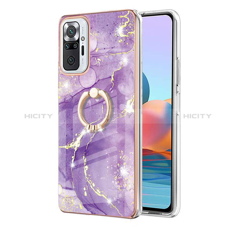 Handyhülle Silikon Hülle Gummi Schutzhülle Flexible Modisch Muster mit Fingerring Ständer Y05B für Xiaomi Redmi Note 10 Pro Max groß