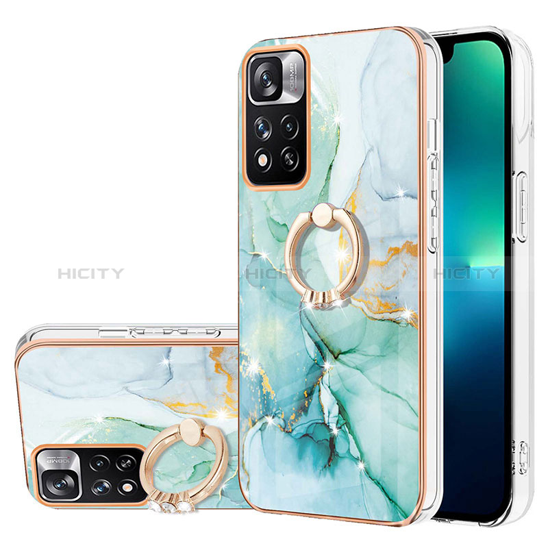 Handyhülle Silikon Hülle Gummi Schutzhülle Flexible Modisch Muster mit Fingerring Ständer Y05B für Xiaomi Redmi Note 11 Pro+ Plus 5G