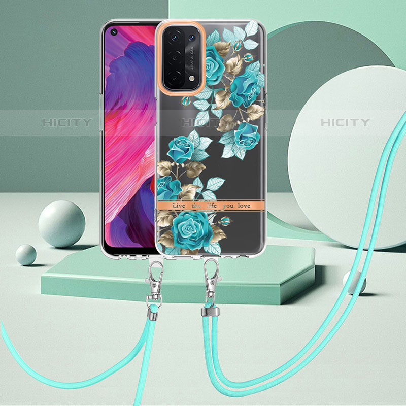 Handyhülle Silikon Hülle Gummi Schutzhülle Flexible Modisch Muster mit Fingerring Ständer Y06B für Oppo A93 5G