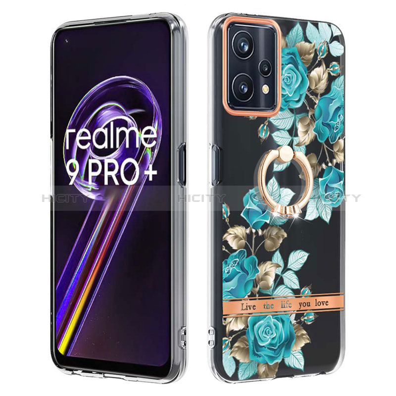 Handyhülle Silikon Hülle Gummi Schutzhülle Flexible Modisch Muster mit Fingerring Ständer Y06B für Realme 9 4G