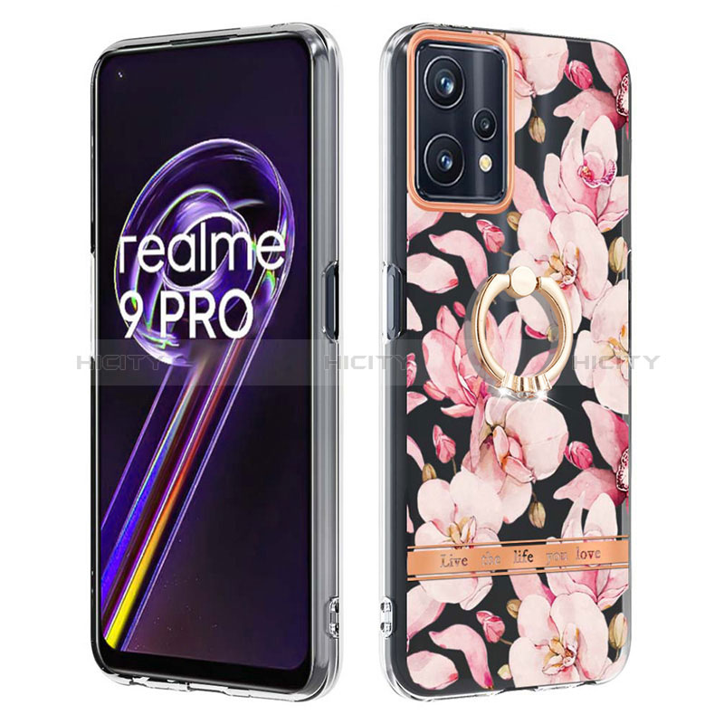 Handyhülle Silikon Hülle Gummi Schutzhülle Flexible Modisch Muster mit Fingerring Ständer Y06B für Realme 9 5G