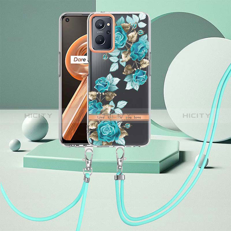 Handyhülle Silikon Hülle Gummi Schutzhülle Flexible Modisch Muster mit Fingerring Ständer Y06B für Realme 9i 4G