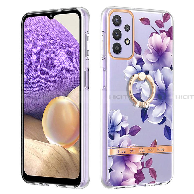 Handyhülle Silikon Hülle Gummi Schutzhülle Flexible Modisch Muster mit Fingerring Ständer Y06B für Samsung Galaxy A13 4G