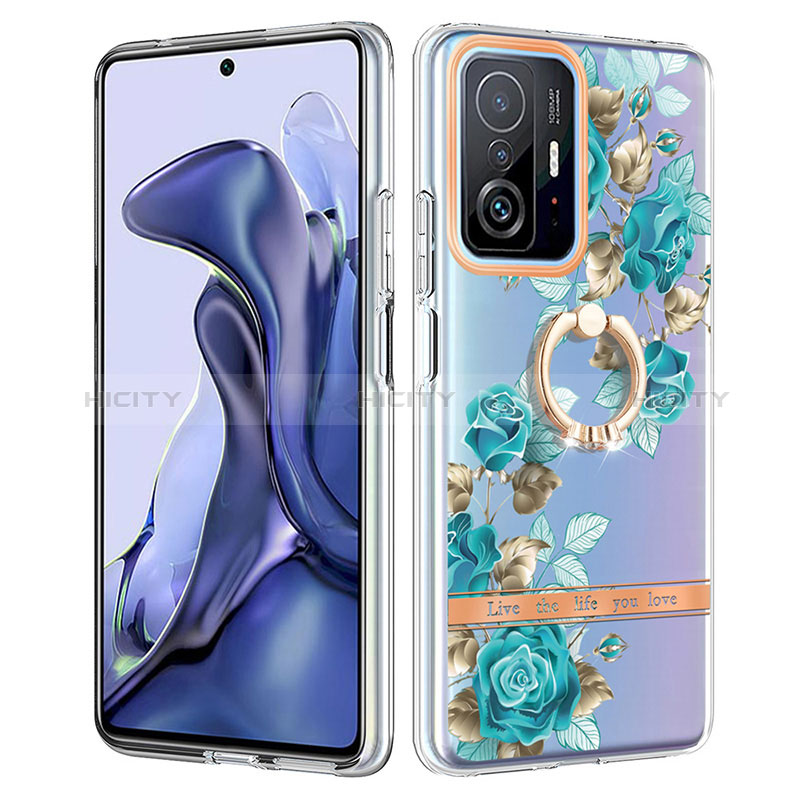 Handyhülle Silikon Hülle Gummi Schutzhülle Flexible Modisch Muster mit Fingerring Ständer Y06B für Xiaomi Mi 11T 5G