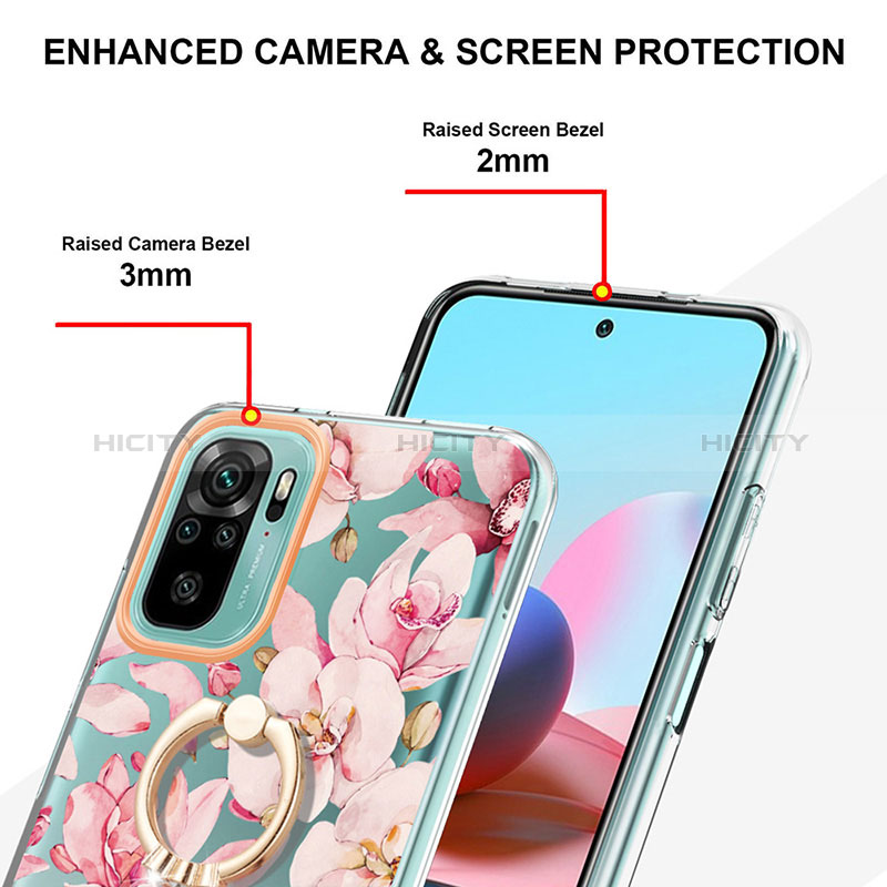 Handyhülle Silikon Hülle Gummi Schutzhülle Flexible Modisch Muster mit Fingerring Ständer Y06B für Xiaomi Redmi Note 11 SE India 4G