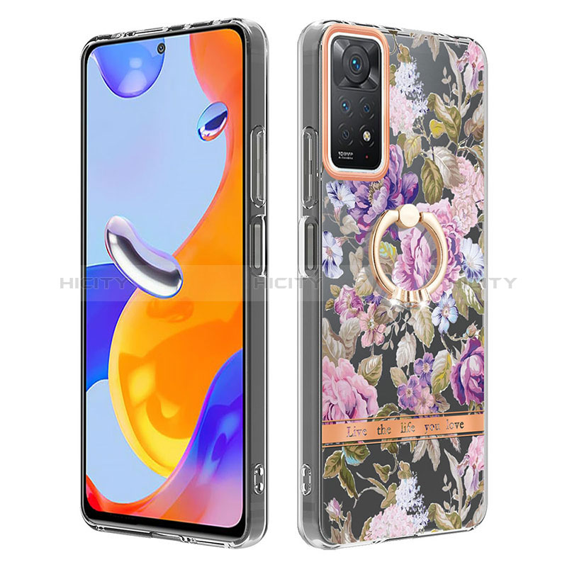 Handyhülle Silikon Hülle Gummi Schutzhülle Flexible Modisch Muster mit Fingerring Ständer Y06B für Xiaomi Redmi Note 12 Pro 4G