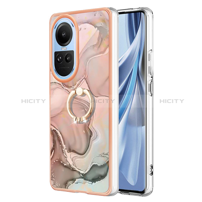 Handyhülle Silikon Hülle Gummi Schutzhülle Flexible Modisch Muster mit Fingerring Ständer YB1 für Oppo Reno10 Pro 5G