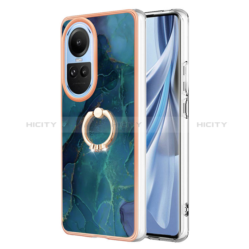 Handyhülle Silikon Hülle Gummi Schutzhülle Flexible Modisch Muster mit Fingerring Ständer YB1 für Oppo Reno10 Pro 5G