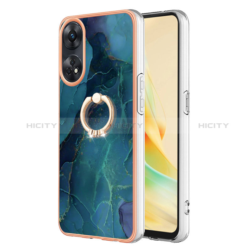 Handyhülle Silikon Hülle Gummi Schutzhülle Flexible Modisch Muster mit Fingerring Ständer YB1 für Oppo Reno8 T 4G