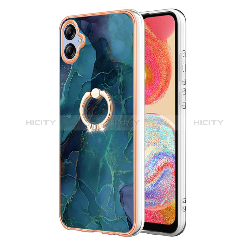 Handyhülle Silikon Hülle Gummi Schutzhülle Flexible Modisch Muster mit Fingerring Ständer YB1 für Samsung Galaxy A04 4G