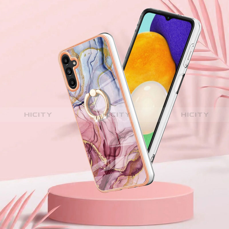 Handyhülle Silikon Hülle Gummi Schutzhülle Flexible Modisch Muster mit Fingerring Ständer YB1 für Samsung Galaxy A34 5G