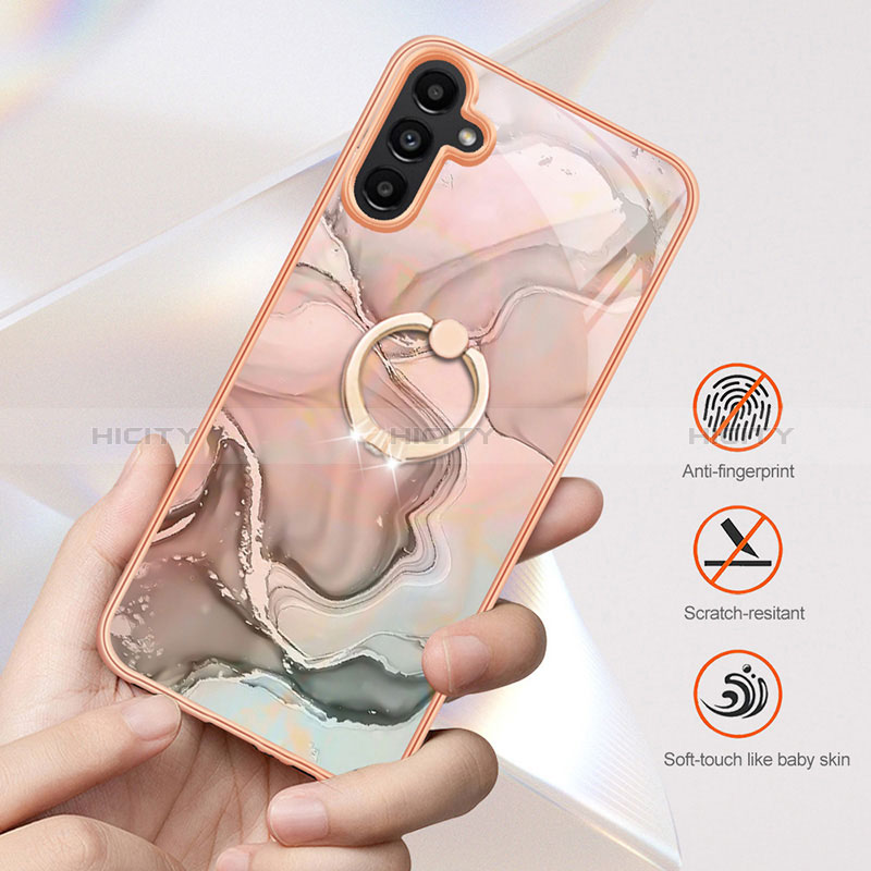 Handyhülle Silikon Hülle Gummi Schutzhülle Flexible Modisch Muster mit Fingerring Ständer YB1 für Samsung Galaxy A54 5G