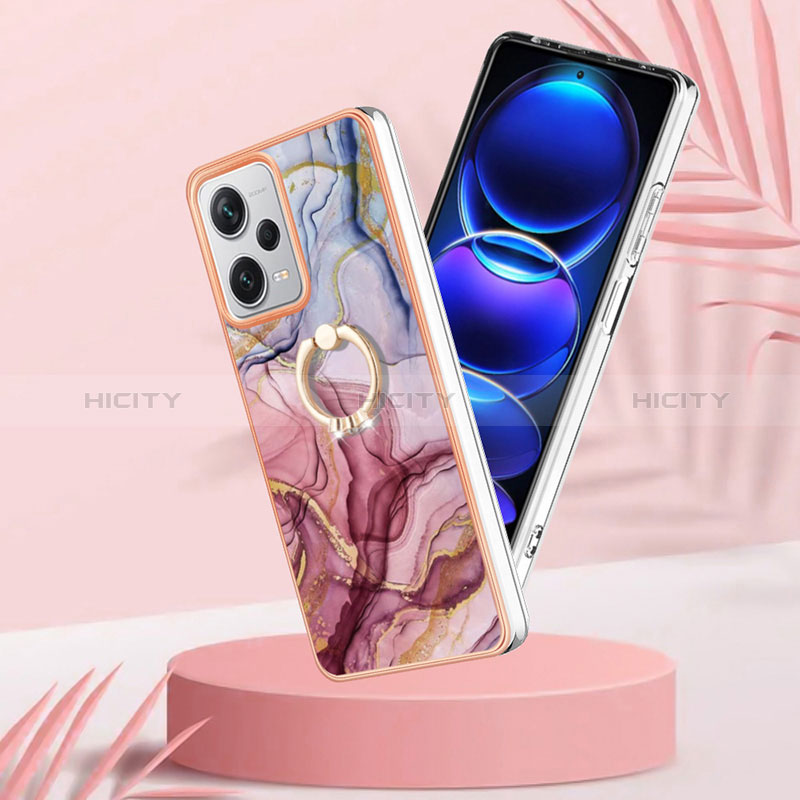 Handyhülle Silikon Hülle Gummi Schutzhülle Flexible Modisch Muster mit Fingerring Ständer YB1 für Xiaomi Redmi Note 12 Explorer