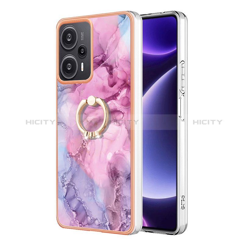 Handyhülle Silikon Hülle Gummi Schutzhülle Flexible Modisch Muster mit Fingerring Ständer YB1 für Xiaomi Redmi Note 12 Turbo 5G