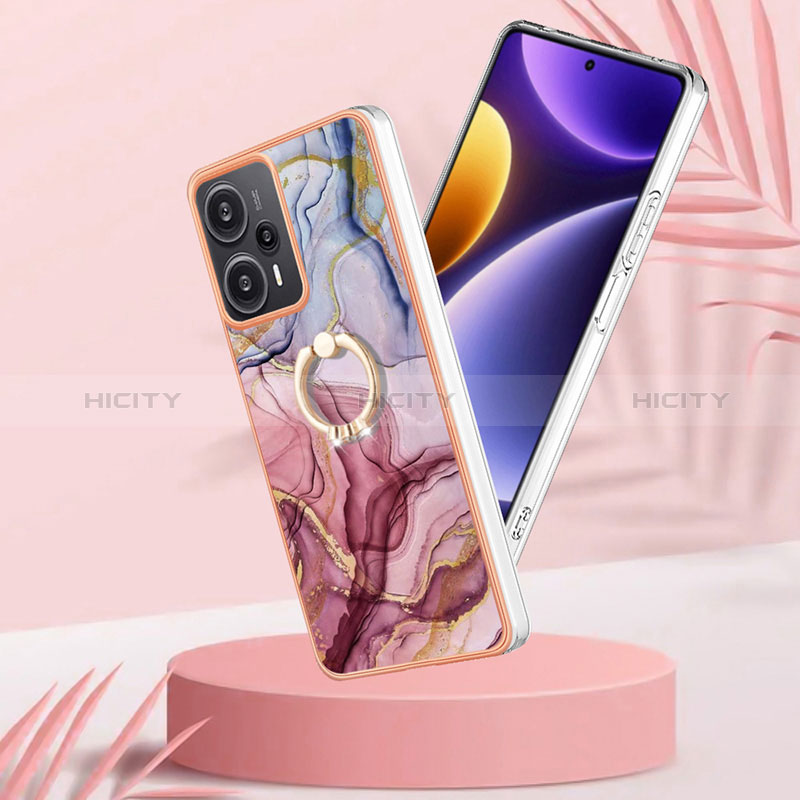 Handyhülle Silikon Hülle Gummi Schutzhülle Flexible Modisch Muster mit Fingerring Ständer YB1 für Xiaomi Redmi Note 12 Turbo 5G