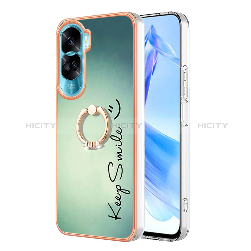 Handyhülle Silikon Hülle Gummi Schutzhülle Flexible Modisch Muster mit Fingerring Ständer YB2 für Huawei Honor 90 Lite 5G