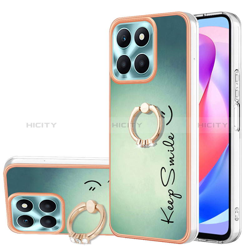 Handyhülle Silikon Hülle Gummi Schutzhülle Flexible Modisch Muster mit Fingerring Ständer YB2 für Huawei Honor X6a groß