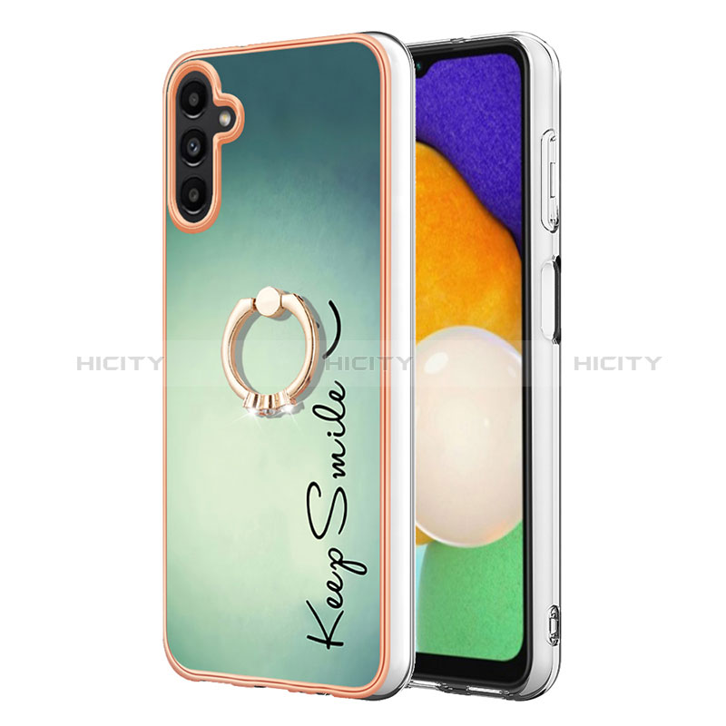 Handyhülle Silikon Hülle Gummi Schutzhülle Flexible Modisch Muster mit Fingerring Ständer YB2 für Samsung Galaxy A04s