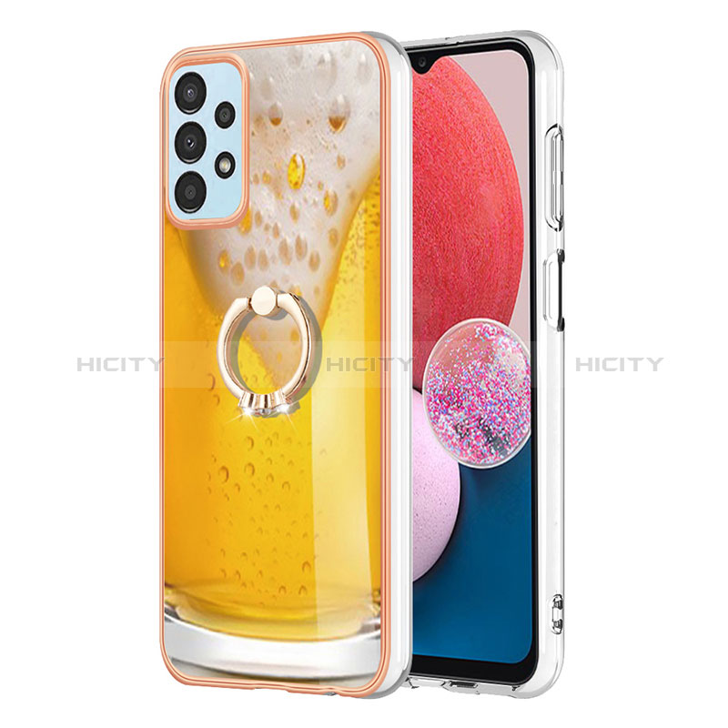 Handyhülle Silikon Hülle Gummi Schutzhülle Flexible Modisch Muster mit Fingerring Ständer YB2 für Samsung Galaxy A32 5G groß