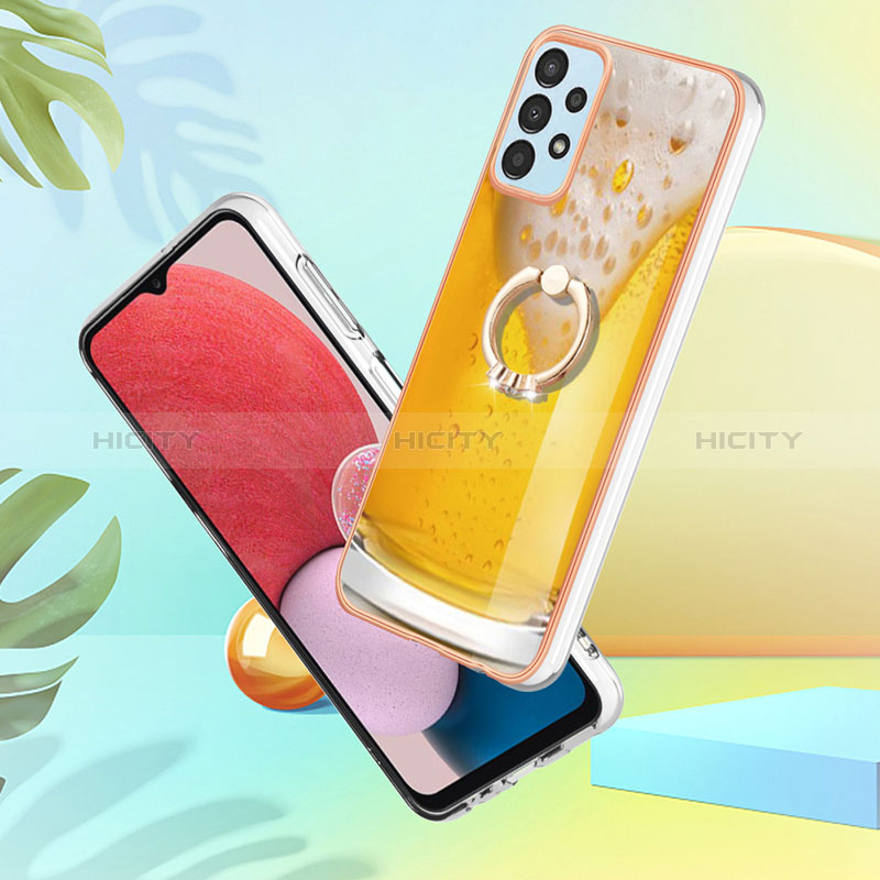 Handyhülle Silikon Hülle Gummi Schutzhülle Flexible Modisch Muster mit Fingerring Ständer YB2 für Samsung Galaxy A52 5G