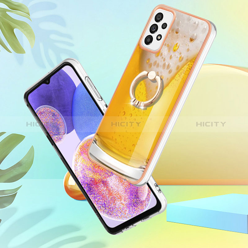 Handyhülle Silikon Hülle Gummi Schutzhülle Flexible Modisch Muster mit Fingerring Ständer YB2 für Samsung Galaxy A72 5G