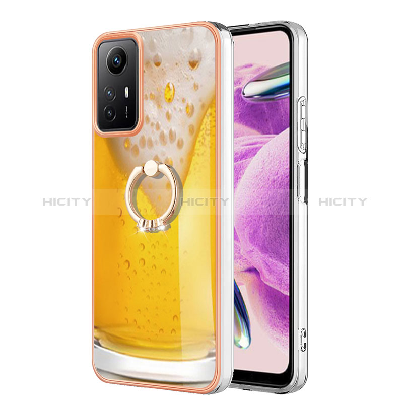 Handyhülle Silikon Hülle Gummi Schutzhülle Flexible Modisch Muster mit Fingerring Ständer YB2 für Xiaomi Redmi Note 12S