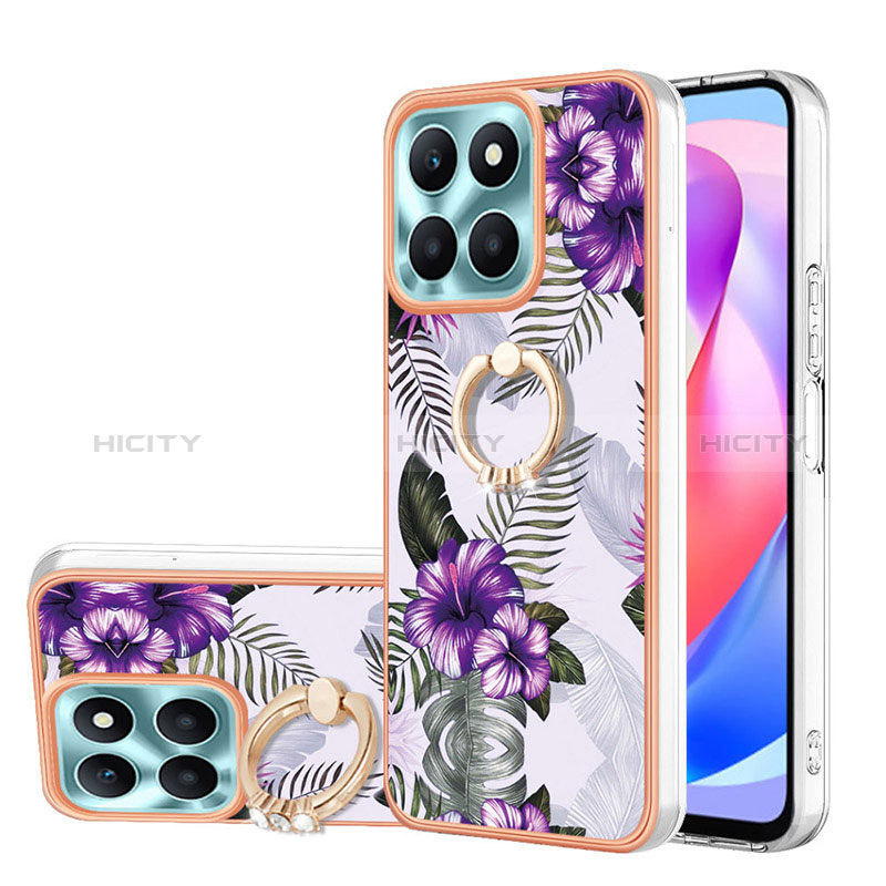 Handyhülle Silikon Hülle Gummi Schutzhülle Flexible Modisch Muster mit Fingerring Ständer YB3 für Huawei Honor X6a groß