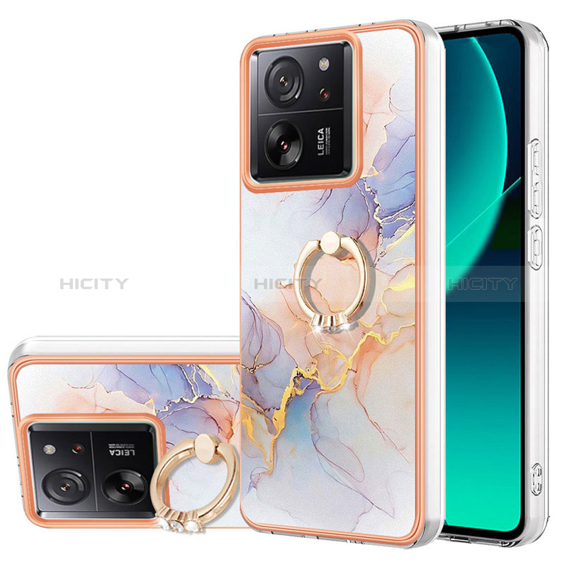 Handyhülle Silikon Hülle Gummi Schutzhülle Flexible Modisch Muster mit Fingerring Ständer YB3 für Xiaomi Mi 13T Pro 5G groß