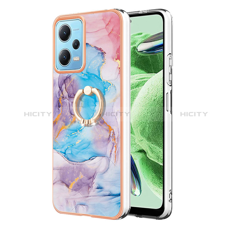 Handyhülle Silikon Hülle Gummi Schutzhülle Flexible Modisch Muster mit Fingerring Ständer YB3 für Xiaomi Redmi Note 12 5G groß