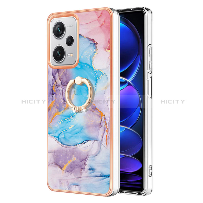 Handyhülle Silikon Hülle Gummi Schutzhülle Flexible Modisch Muster mit Fingerring Ständer YB3 für Xiaomi Redmi Note 12 Pro+ Plus 5G groß