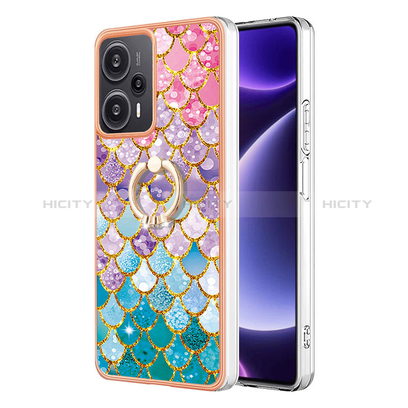 Handyhülle Silikon Hülle Gummi Schutzhülle Flexible Modisch Muster mit Fingerring Ständer YB3 für Xiaomi Redmi Note 12 Turbo 5G