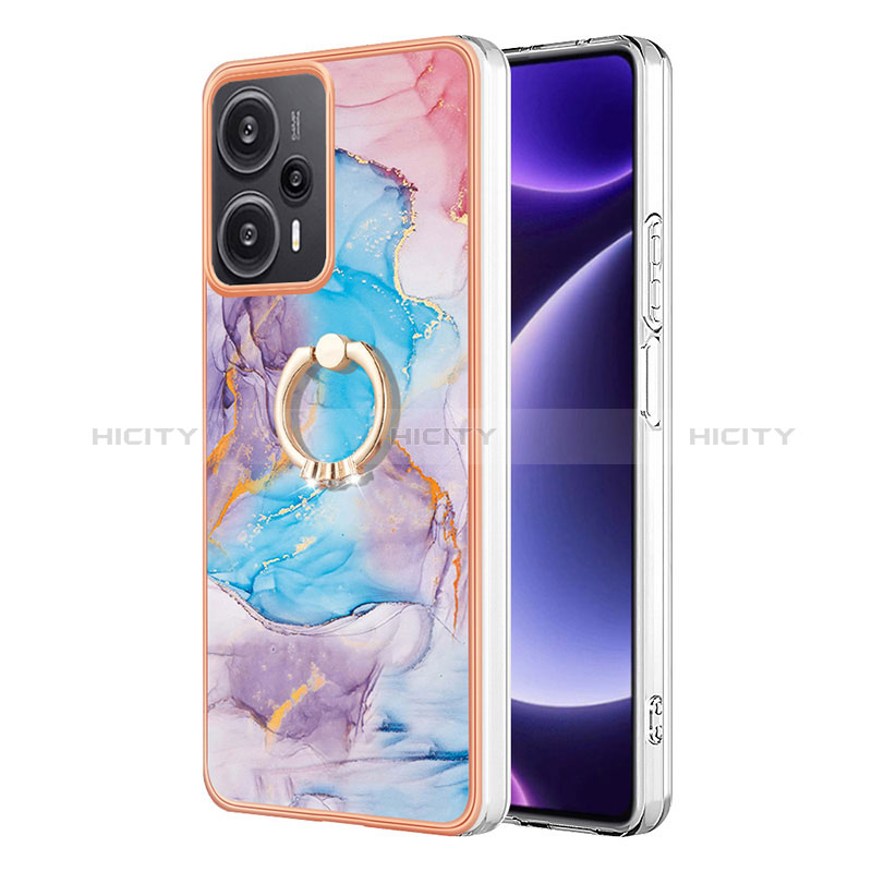 Handyhülle Silikon Hülle Gummi Schutzhülle Flexible Modisch Muster mit Fingerring Ständer YB3 für Xiaomi Redmi Note 12 Turbo 5G