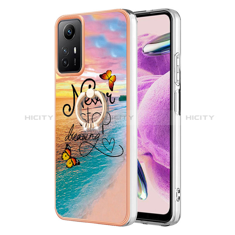 Handyhülle Silikon Hülle Gummi Schutzhülle Flexible Modisch Muster mit Fingerring Ständer YB3 für Xiaomi Redmi Note 12S Plusfarbig