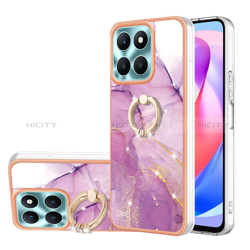 Handyhülle Silikon Hülle Gummi Schutzhülle Flexible Modisch Muster mit Fingerring Ständer YB5 für Huawei Honor X6a groß