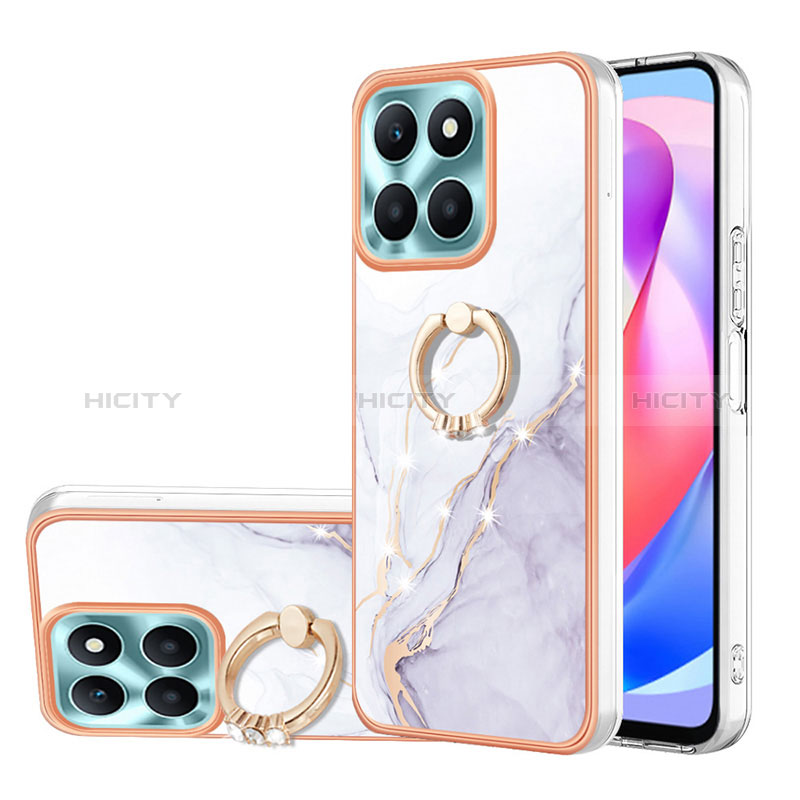 Handyhülle Silikon Hülle Gummi Schutzhülle Flexible Modisch Muster mit Fingerring Ständer YB5 für Huawei Honor X6a groß