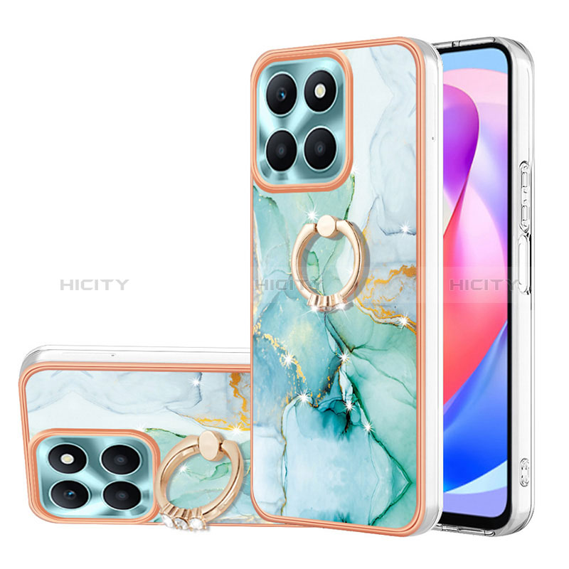 Handyhülle Silikon Hülle Gummi Schutzhülle Flexible Modisch Muster mit Fingerring Ständer YB5 für Huawei Honor X6a groß