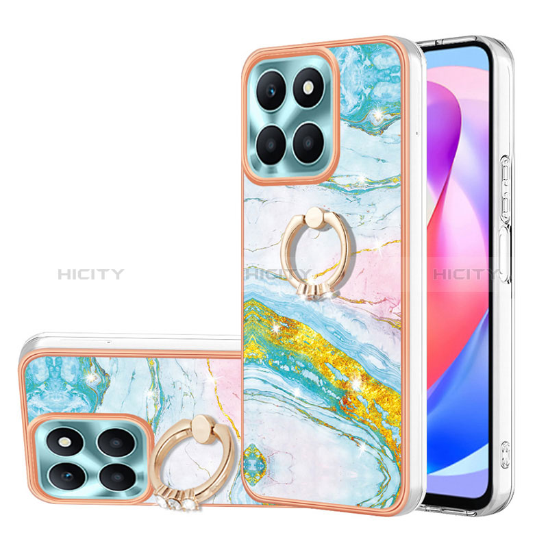 Handyhülle Silikon Hülle Gummi Schutzhülle Flexible Modisch Muster mit Fingerring Ständer YB5 für Huawei Honor X6a